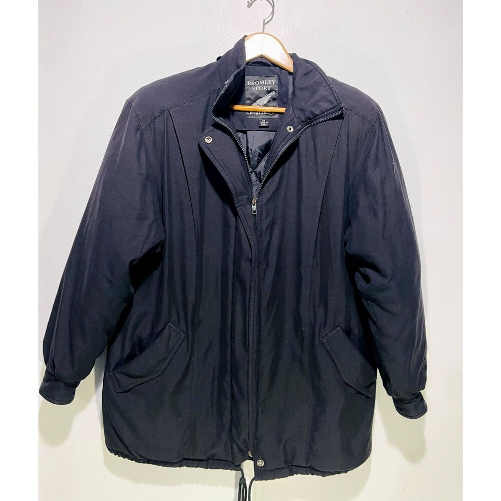 Bromley Sport real Down barn jacket black quilted liner winter warm womens M